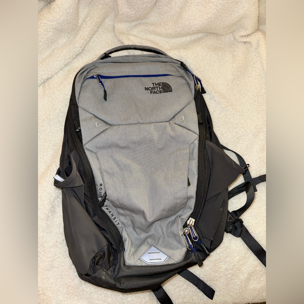 The North Face Router Transit Backpack Grey and Dark Blue New Without Tags